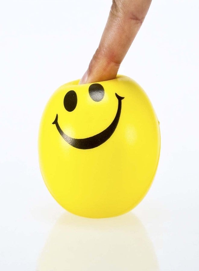 Aqbah Stress Reliever Squeeze Ball for Kids & Adults Smiley Face Yellow Color Pack of 3 - Image 3